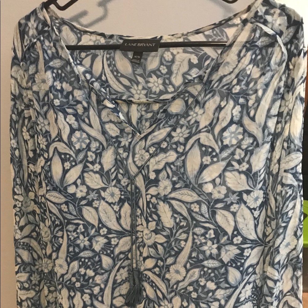 Lane Bryant Blue/White blouse